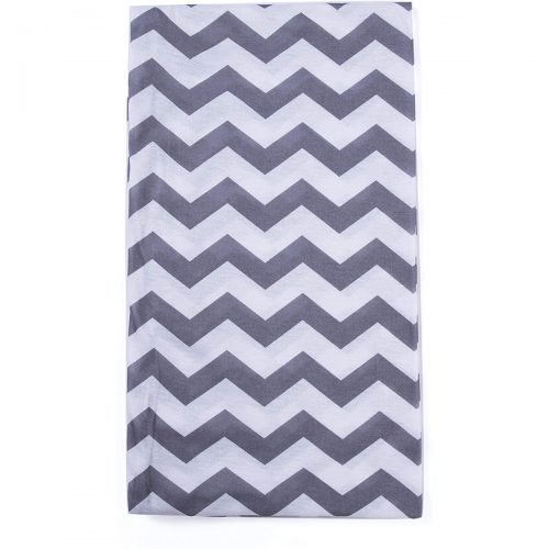 Elzama Jersey Infinity Scarf with Hidden Zipper Pocket, White Gray Zigzag - Image 3